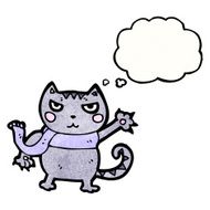 cartoon cat with thought bubble N154