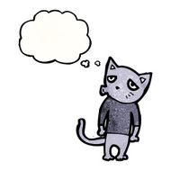 cartoon cat with thought bubble N155
