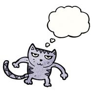 cartoon cat with thought bubble N156