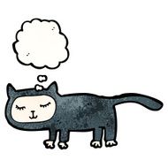 cartoon cat with thought bubble N157
