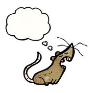 cartoon rat with thought bubble N14