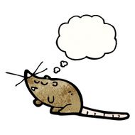 cartoon rat with thought bubble N15