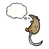 cartoon rat with thought bubble N16