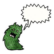 cartoon monster with speech bubble N70