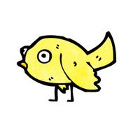 cartoon yellow bird N35