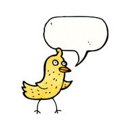 cartoon bird with speech bubble N364