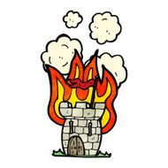 cartoon castle on fire N2