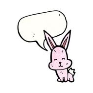 little rabbit with speech bubble N2