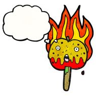 flaming hot toffee apple cartoon N2