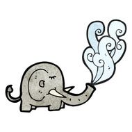 elephant squirting water cartoon N3