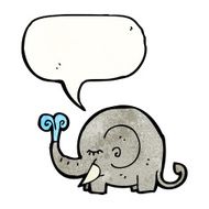 cartoon elephant with speech bubble N12