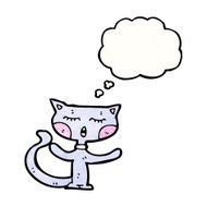 cartoon cat with thought bubble N160