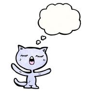cartoon cat with thought bubble N161