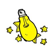 cartoon electric light bulb symbol N4