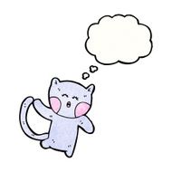 cartoon cat with thought bubble N162