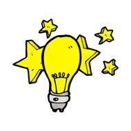 cartoon electric light bulb symbol N6