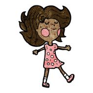 pretty girl walking cartoon N2