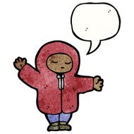 cartoon person in hooded coat N4