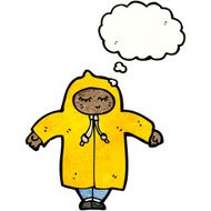 cartoon person in raincoat N5