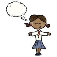cartoon clever school girl N2