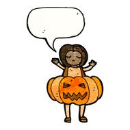 cartoon girl in pumpkin costume N2
