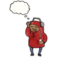 cartoon boy listening to music N2
