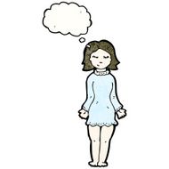 cartoon woman in night dress N6