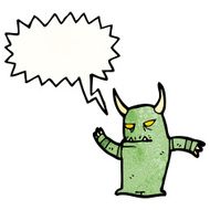 cartoon monster with speech bubble N71