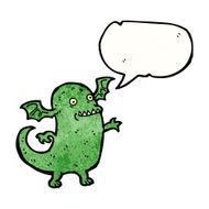 cartoon monster with speech bubble N73