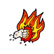 flaming fist punch cartoon N2