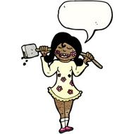 cartoon farmer girl with spade N2