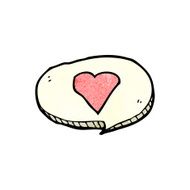 cartoon speech bubble with love heart N2
