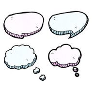 cartoon speech bubbles and thought clouds N4