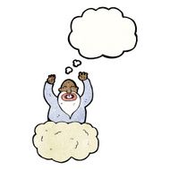 cartoon god on cloud N18