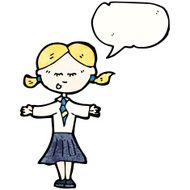 Cartoon School Girl N6
