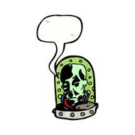 cartoon head in jar