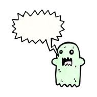 cartoon shrieking ghost N10