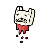 chopped rabbit head cartoon N2