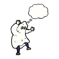 cartoon man in ghost costume N10