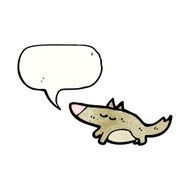 cartoon little dog with speech bubble N36
