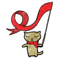 cartoon cat with flag N3
