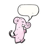 cartoon pink elephant N42