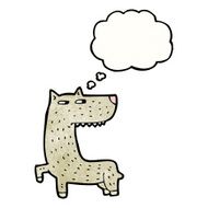 wolf with thought bubble cartoon N2