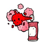 cartoon graffiti skull spray can N18
