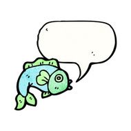 cartoon fish with speech bubble N126