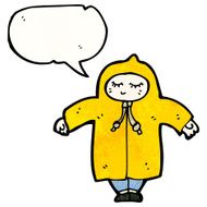 cartoon person in raincoat N6