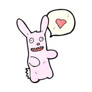 cartoon rabbit with love heart N9