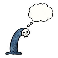 spooky cartoon skull ghost N4