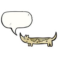 cartoon little dog with speech bubble N37
