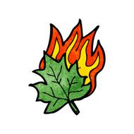 cartoon burning leaf N19